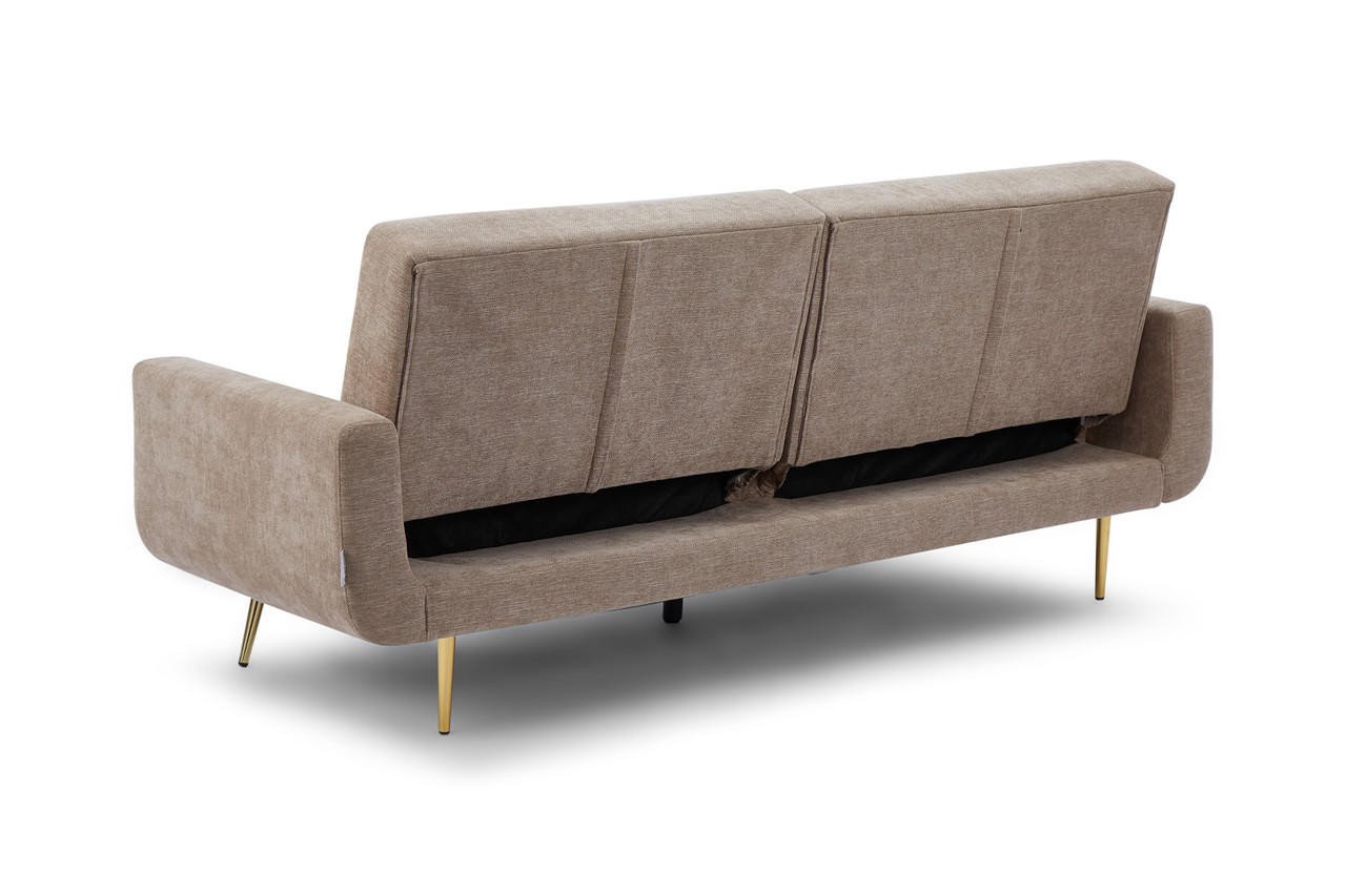Ascent Mocha Fabric 3 Seater Sofa Bed - Image 6