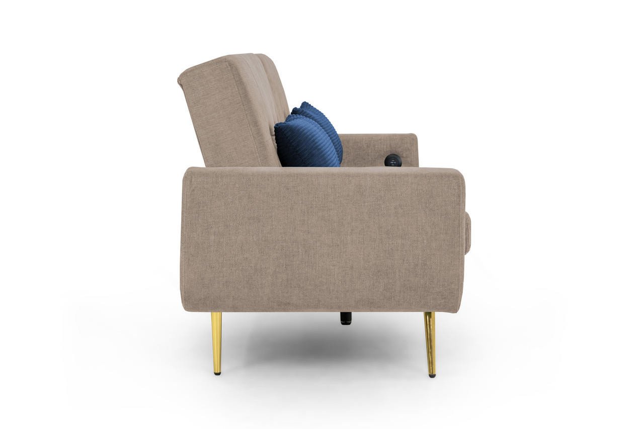 Ascent Mocha Fabric 3 Seater Sofa Bed - Image 7