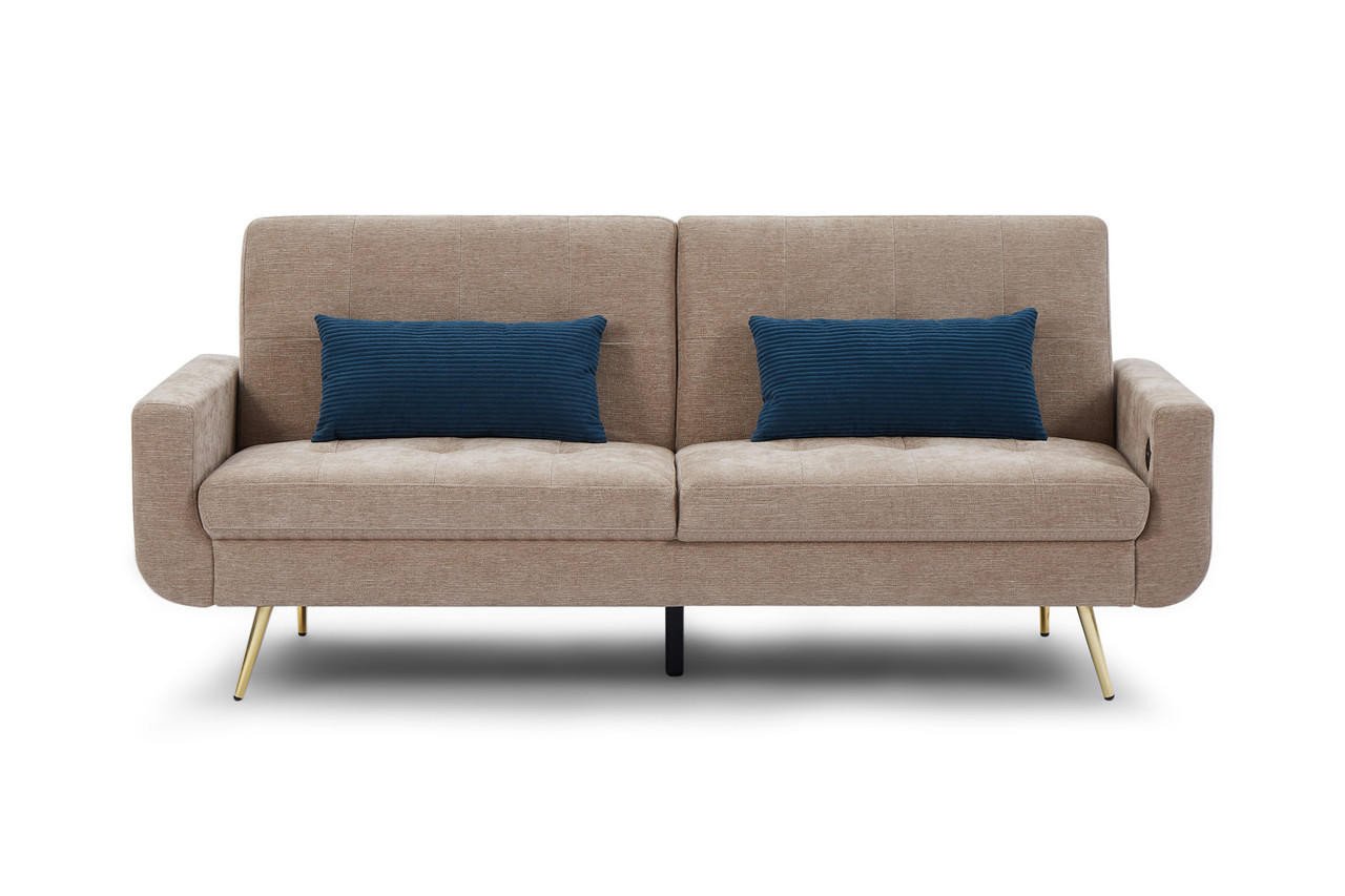 Ascent Mocha Fabric 3 Seater Sofa Bed - Image 8