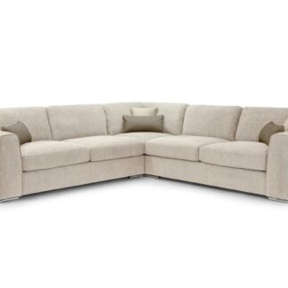 Valante Beige Fabric Large Corner Sofa
