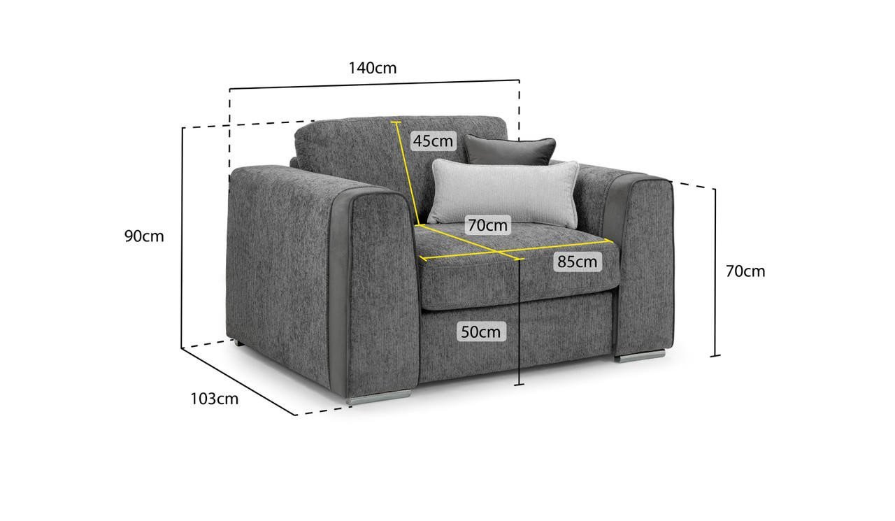 Valante Grey Fabric Armchair - Image 2
