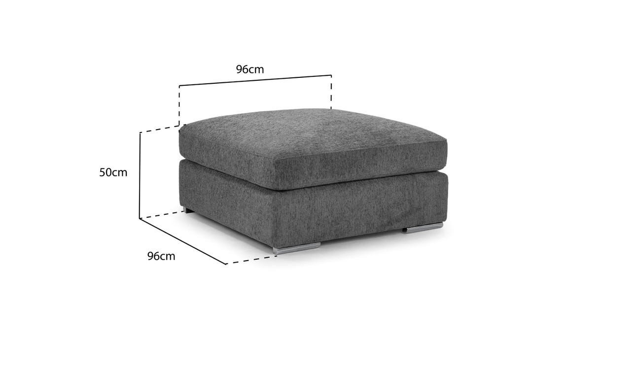 Valante Grey Fabric Footstool - Image 2
