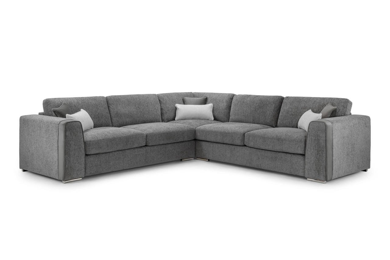 Valante Grey Fabric Large Corner Sofa