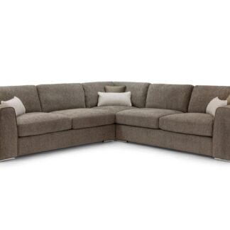Valante Mocha Fabric Large Corner Sofa