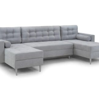 Orin Grey Fabric U Shape Corner Sofa Bed