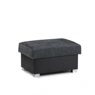 Lorenza Black and Grey Footstool