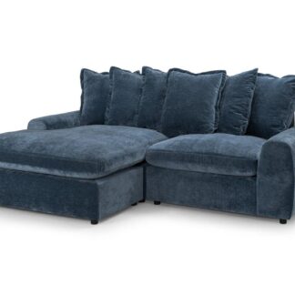 Lucius Blue Fabric Right Hand Facing Corner Sofa