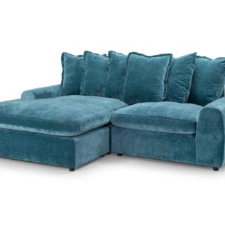 Lucius Teal Fabric Right Hand Facing Corner Sofa