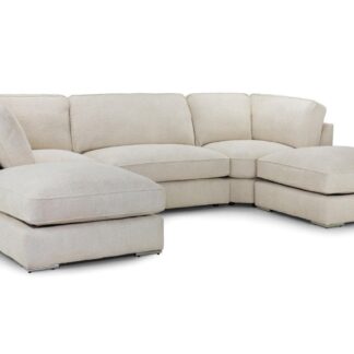 Bleu Beige Fabric Universal Corner Sofa