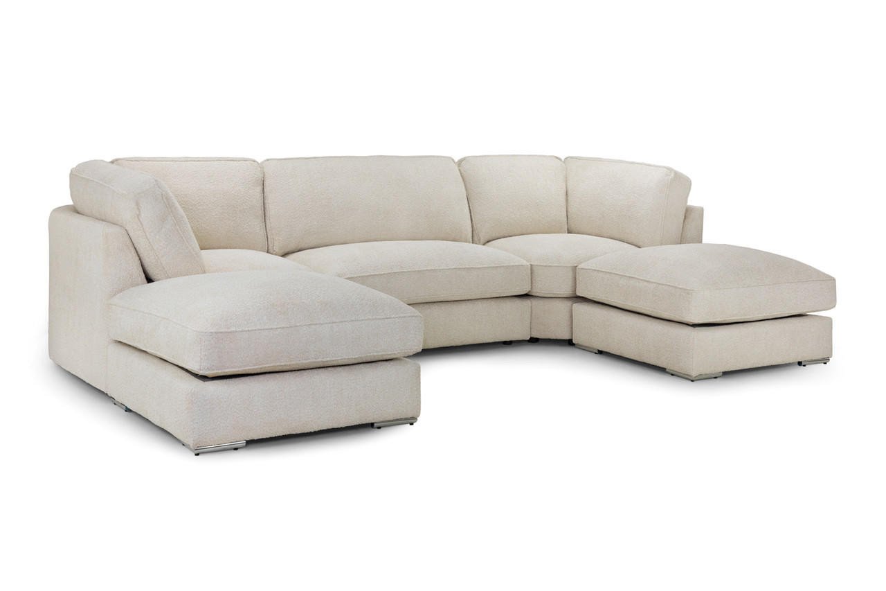 Bleu Beige Fabric Universal Corner Sofa