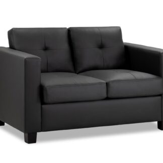 Aylin Black Leather 2 Seater Sofa