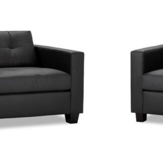 Aylin Black Leather 3+2 Sofa Set