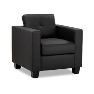 Aylin Black Leather Armchair