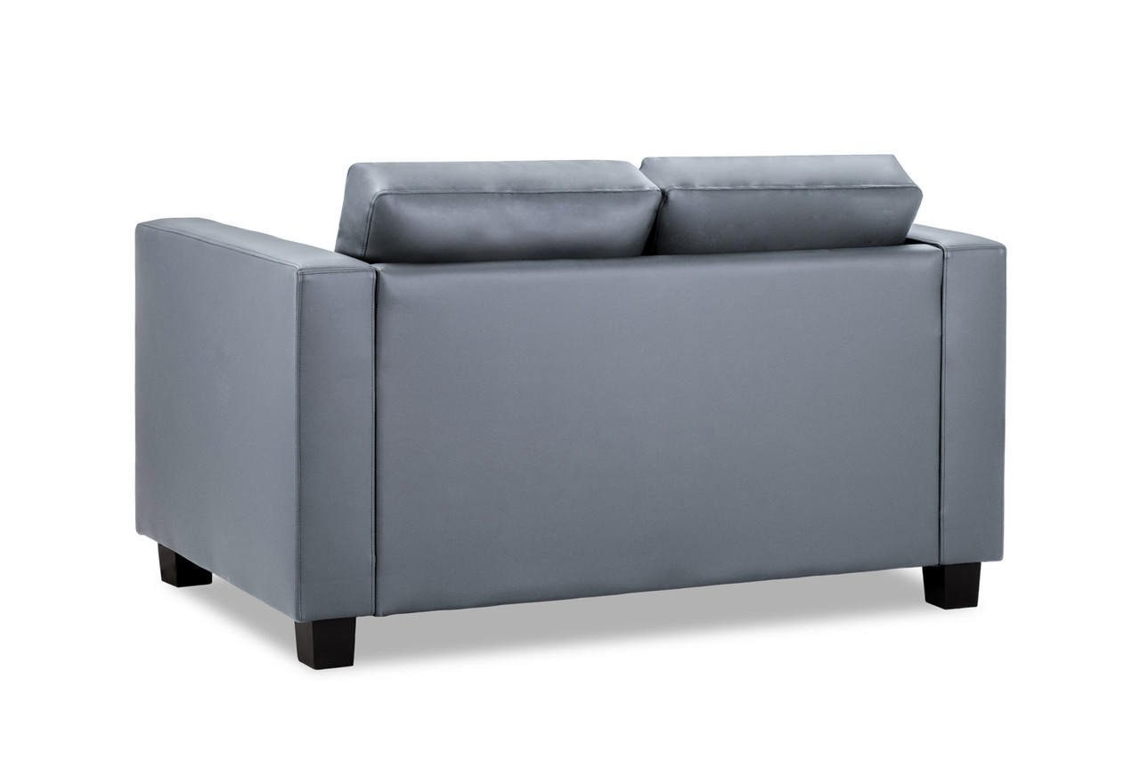 Aylin Grey Leather 2 Seater Sofa - Image 2