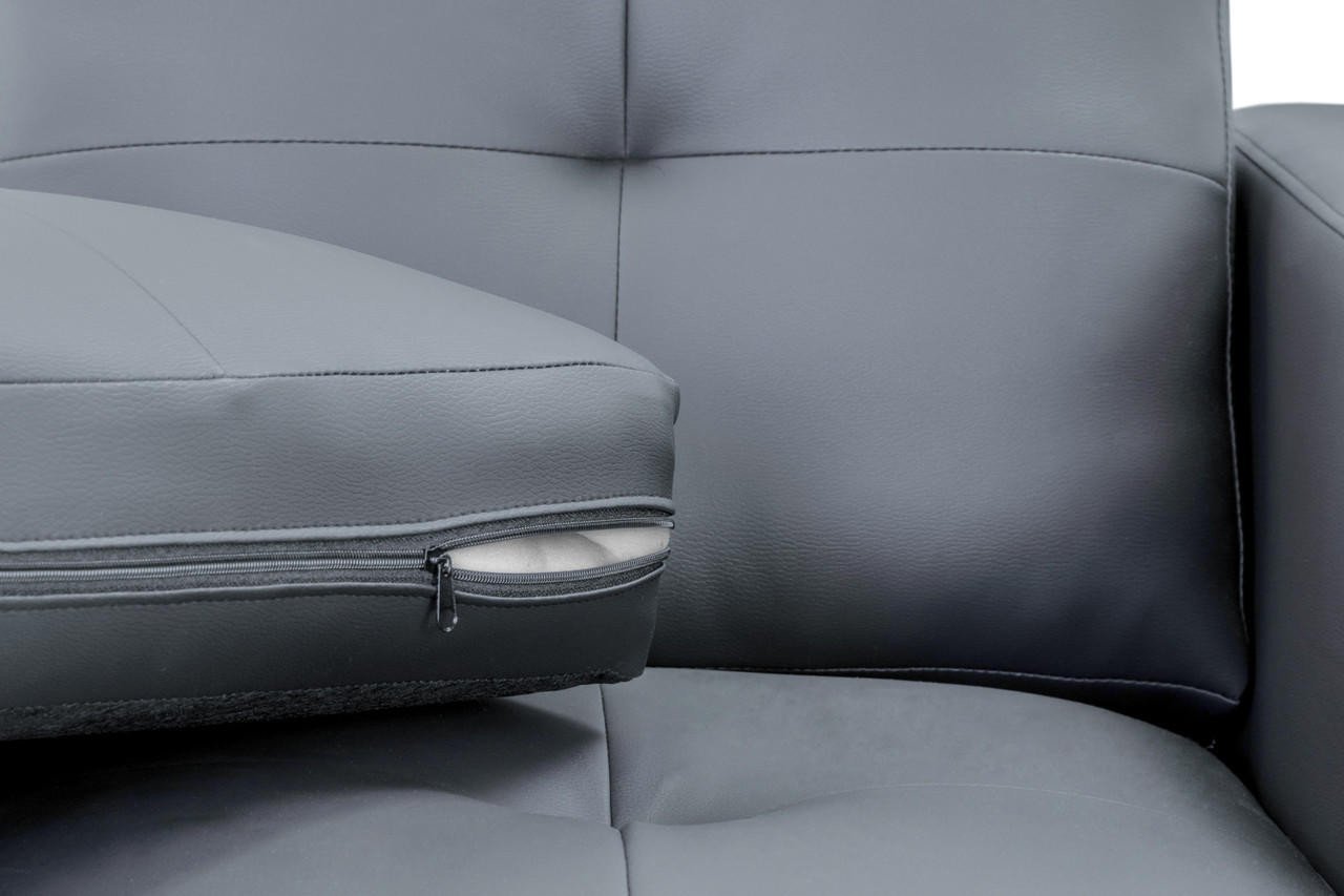 Aylin Grey Leather 2 Seater Sofa - Image 5
