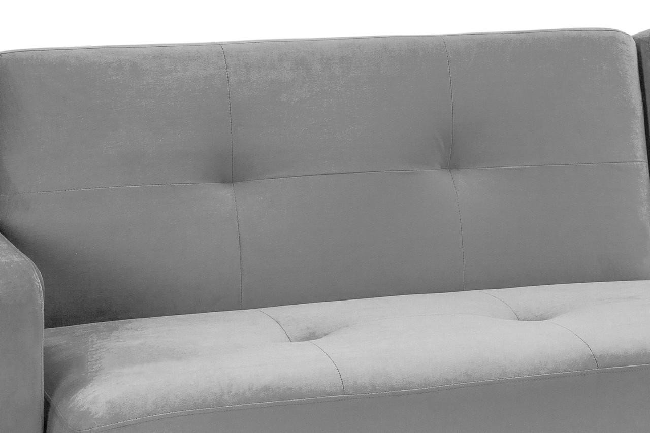 Jacque Plush Grey Fabric Universal Corner Sofa Bed - Image 6