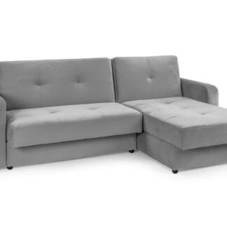 Jacque Plush Grey Fabric Universal Corner Sofa Bed