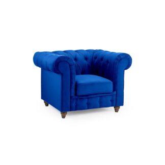 Messina Plush Blue Fabric Armchair