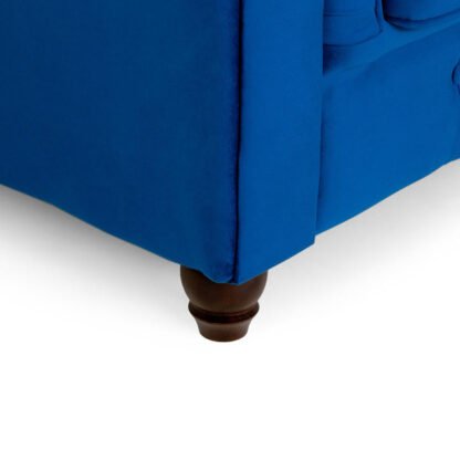 Messina Plush Blue Fabric 3+2 Sofa Set - Image 3