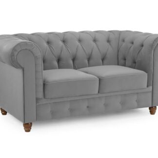 Messina Plush Grey Fabric 2 Seater Sofa