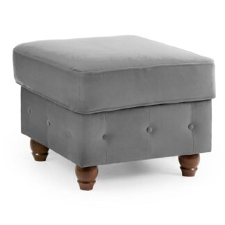 Sofa Club Messina Plush Grey Fabric Footstool