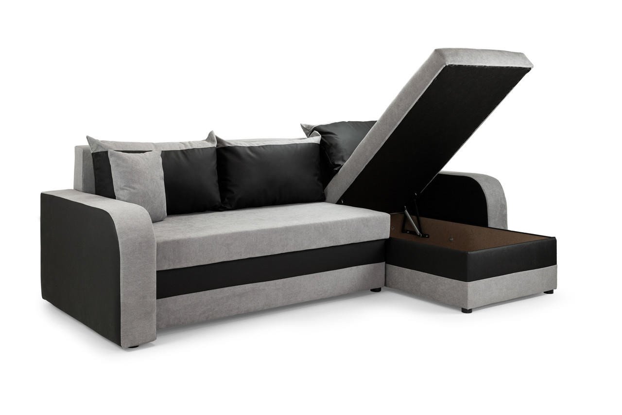 Wander Black and Grey Universal Corner Sofa Bed - Image 3