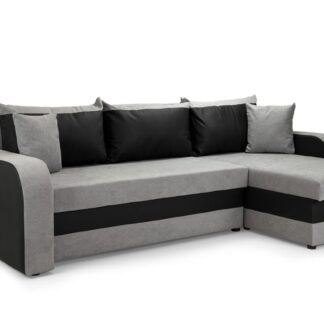 Wander Black and Grey Universal Corner Sofa Bed