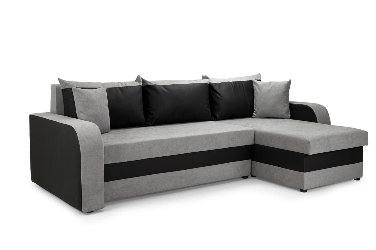Wander Black and Grey Universal Corner Sofa Bed