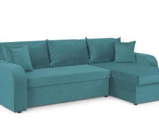 Wander Plush Teal Universal Corner Sofa Bed