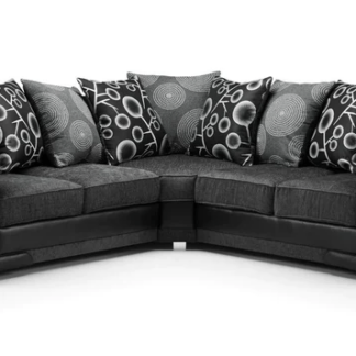 Lorenza Black and Grey Large Corner Sofa