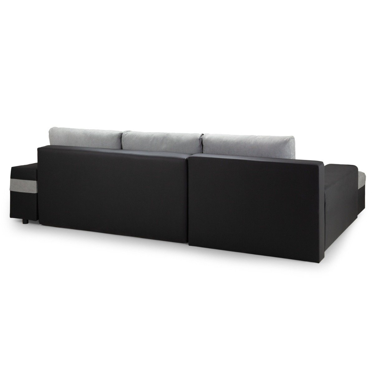 Newbury Black and Grey Left Hand Facing Corner Sofa Bed - Image 3