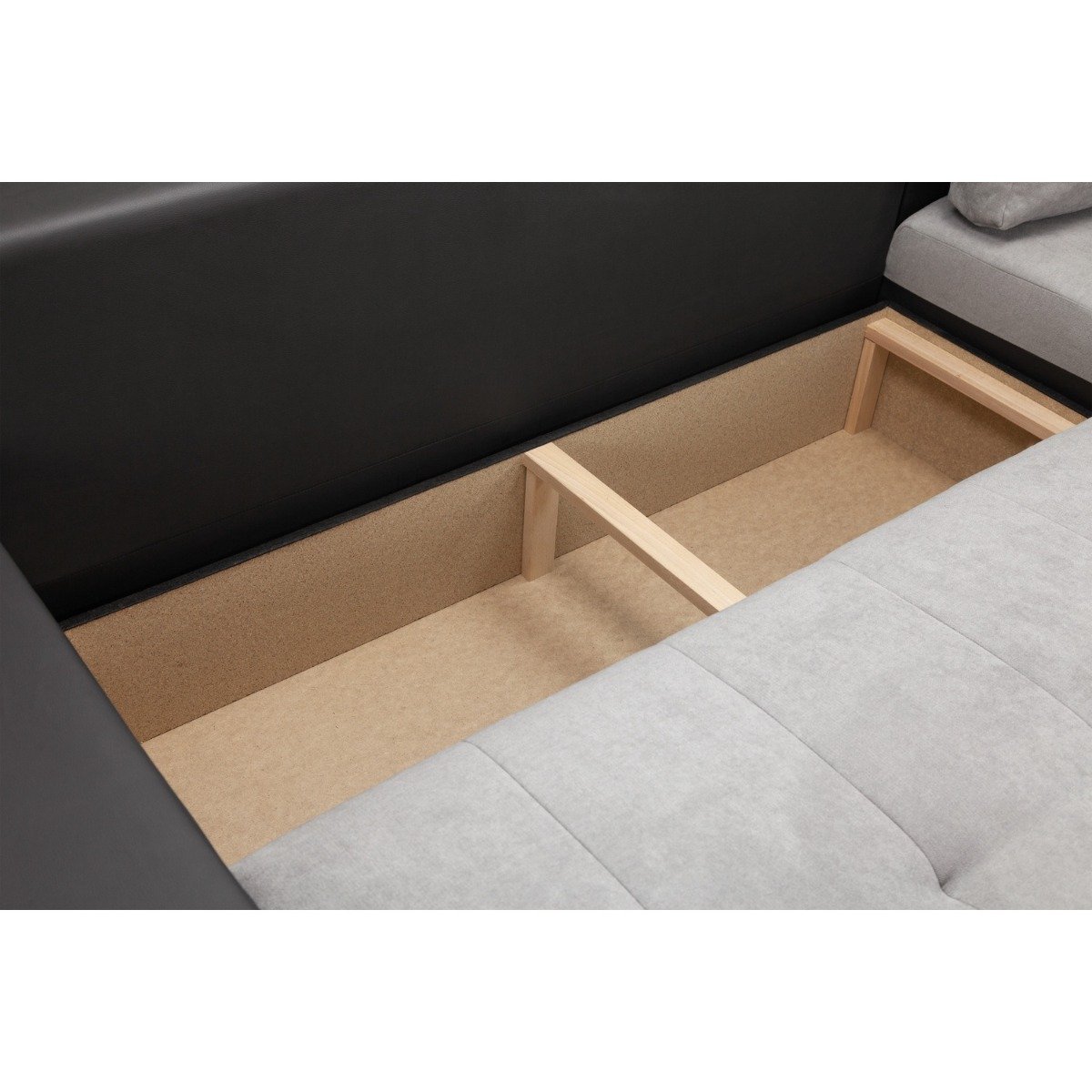 Newbury Black and Grey Left Hand Facing Corner Sofa Bed - Image 5
