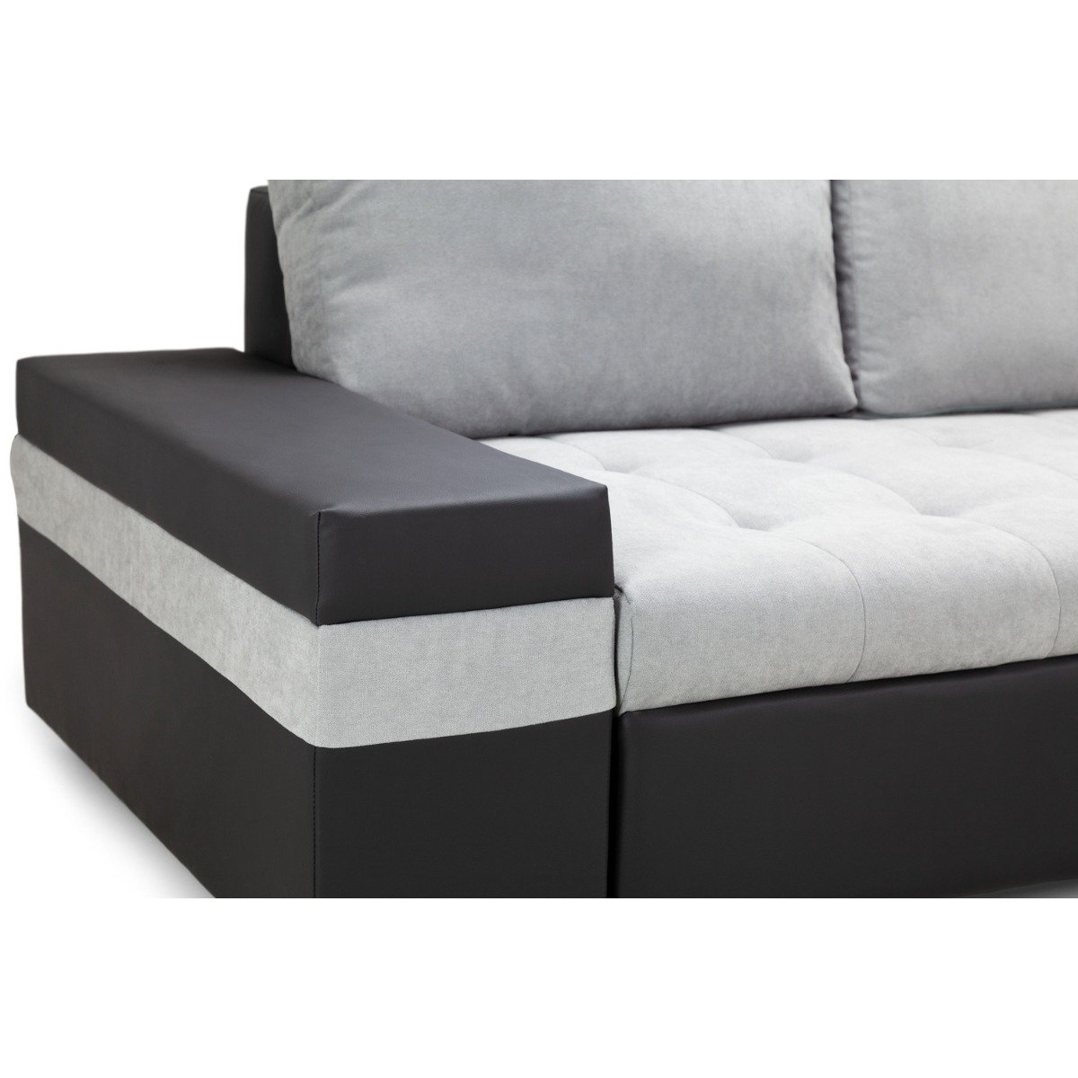 Newbury Black and Grey Left Hand Facing Corner Sofa Bed - Image 6