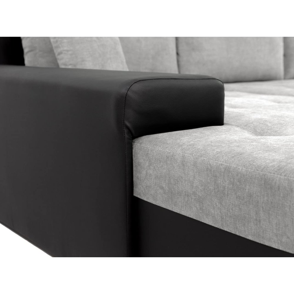 Newbury Black and Grey Left Hand Facing Corner Sofa Bed - Image 8