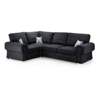 Dukes Fullback Black Fabric Left Hand Facing Corner Sofa