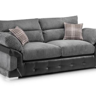 Horace Black and Grey 3 Seater Sofa