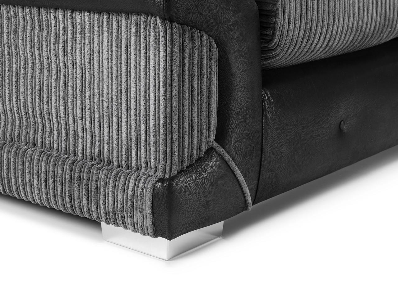 Horace Black and Grey Corner Sofa - Image 5