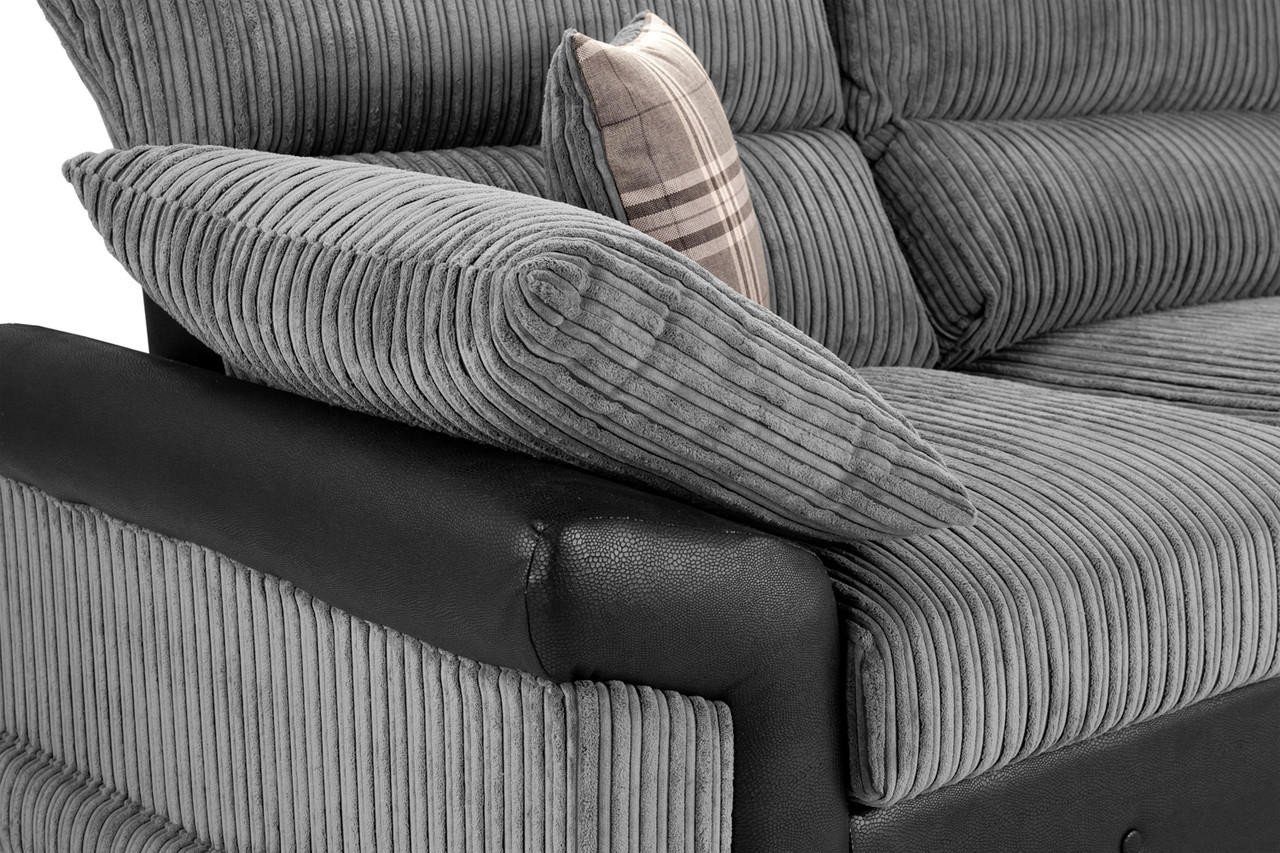 Horace Black and Grey Corner Sofa - Image 4