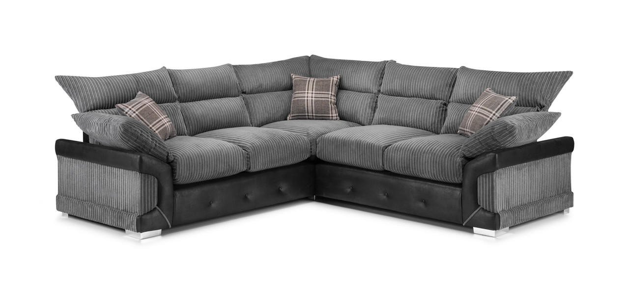 Horace Black and Grey Corner Sofa