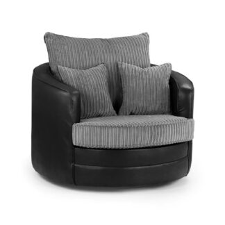 Horace Black and Grey Swivel Chair