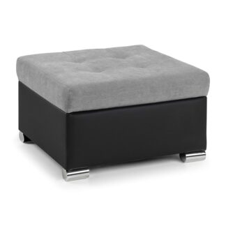 Solero Black and Grey Footstool