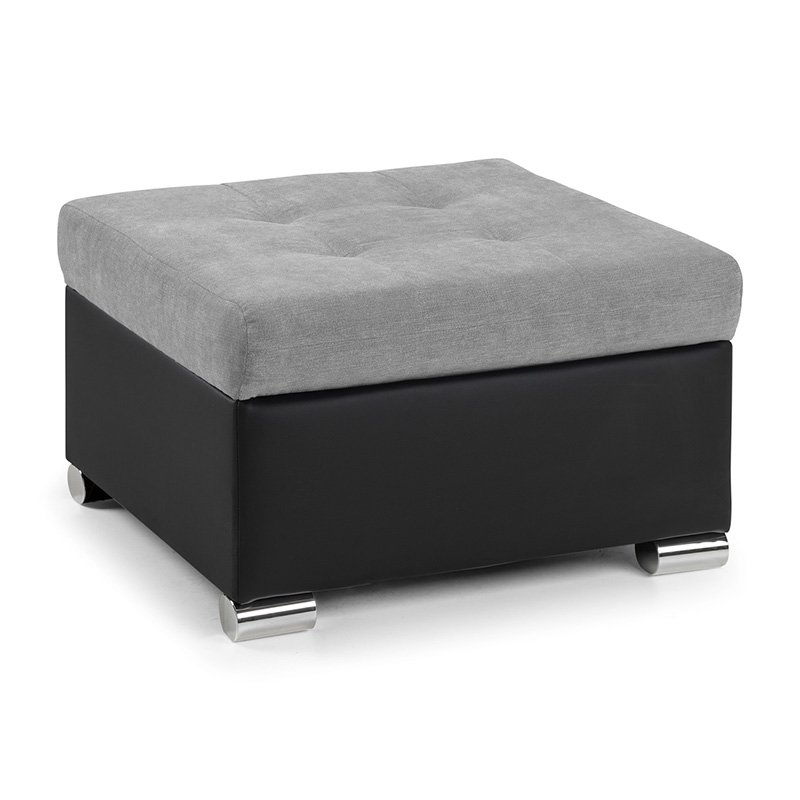 Solero Black and Grey Footstool