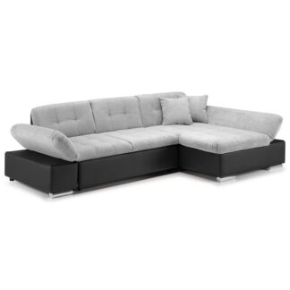 Solero Black and Grey Right Hand Facing Corner Sofa Bed