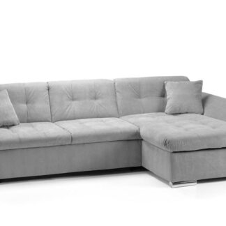 Solero Grey Fabric Right Hand Facing Corner Sofa Bed