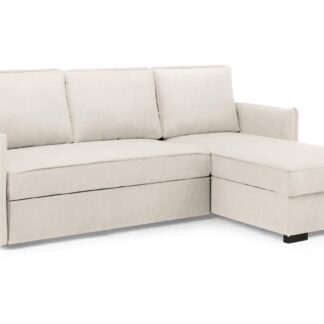 Aluxor Beige Fabric Universal Corner Sofa Bed