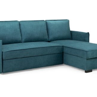 Aluxor Teal Fabric Universal Corner Sofa Bed
