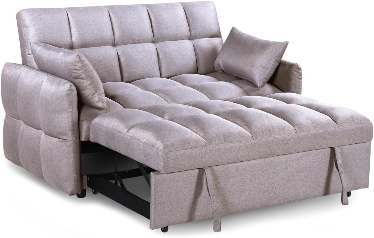 Hawk Mocha Fabric 2 Seater Sofa Bed - Image 4