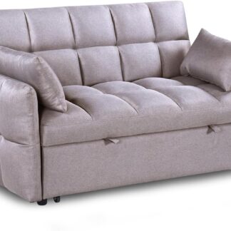 Hawk Mocha Fabric 2 Seater Sofa Bed