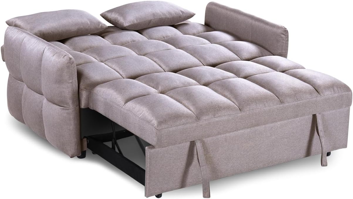 Hawk Mocha Fabric 2 Seater Sofa Bed - Image 5