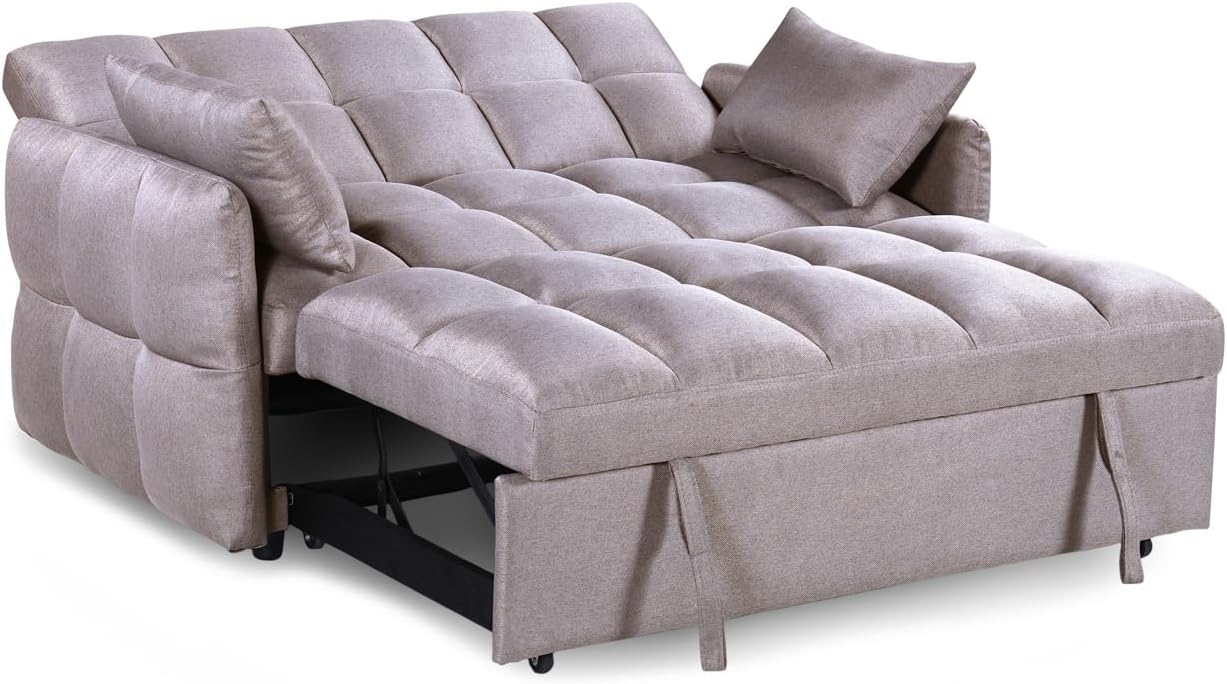 Hawk Mocha Fabric 2 Seater Sofa Bed - Image 6